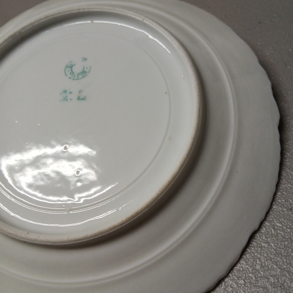 Nippon Vintage 7.5" Plate Gold Scalloped Edge Pink Roses Berry Bowl Underplate? - Picture 14 of 16